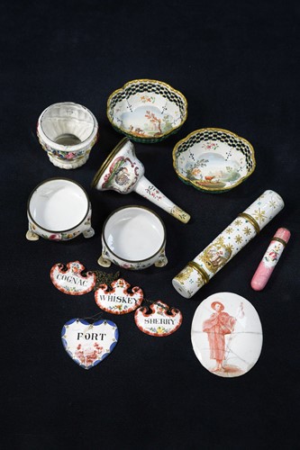 Lot 561 - A collection of enamel wares, late 18th and early 19th century