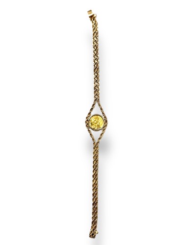 Lot 265 - A rope style bracelet stamped '14K', with a...