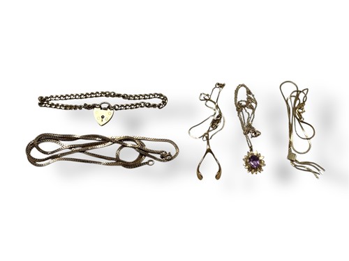 Lot 272 - A hallmarked 9ct gold bracelet, together with...