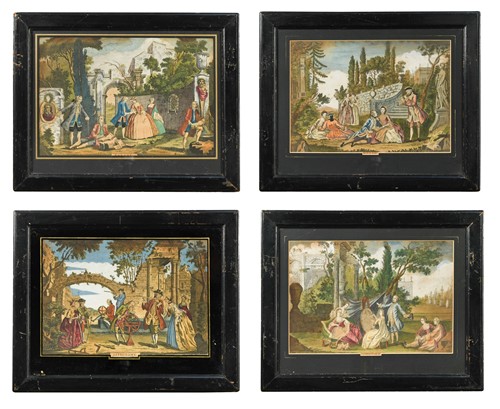 Lot 409 - A group of four coloured engravings, 18th century