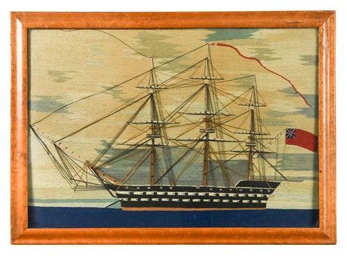 Lot 397 - A Victorian style woolwork picture by Colin Millington