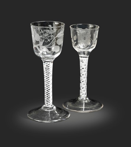 Lot 626 - A George III wine glass, possibly of Jacobite interest