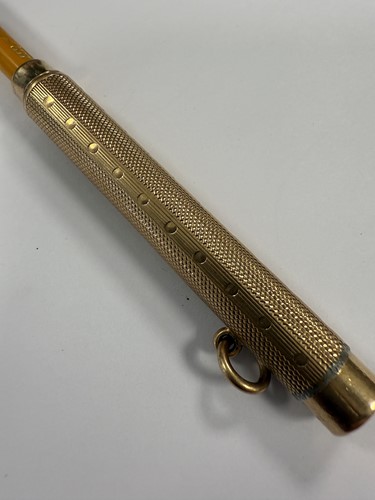 Lot 325 - A 9ct gold gravity fed propelling pencil, mark of Sampson Mordan, along with another