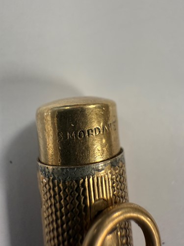 Lot 325 - A 9ct gold gravity fed propelling pencil, mark of Sampson Mordan, along with another