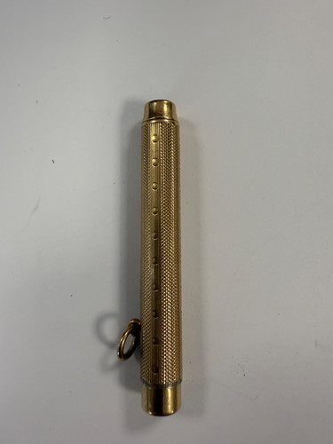 Lot 325 - A 9ct gold gravity fed propelling pencil, mark of Sampson Mordan, along with another