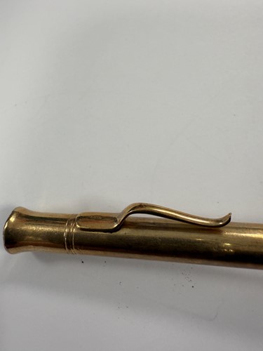 Lot 325 - A 9ct gold gravity fed propelling pencil, mark of Sampson Mordan, along with another
