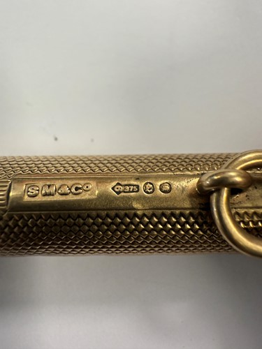 Lot 325 - A 9ct gold gravity fed propelling pencil, mark of Sampson Mordan, along with another