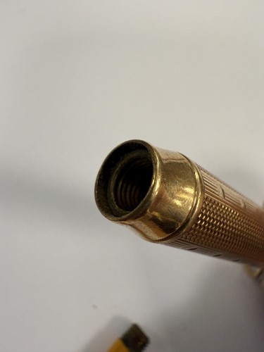 Lot 325 - A 9ct gold gravity fed propelling pencil, mark of Sampson Mordan, along with another