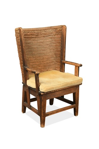 Lot 290 - A small size pine framed Orkney armchair, late 19th century