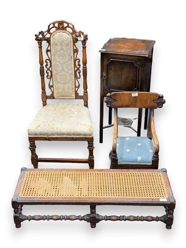 Lot 640 - A Victorian side chair with carved and...
