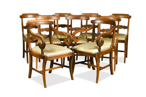 Lot 422 - A set of eleven Regency mahogany dining chairs
