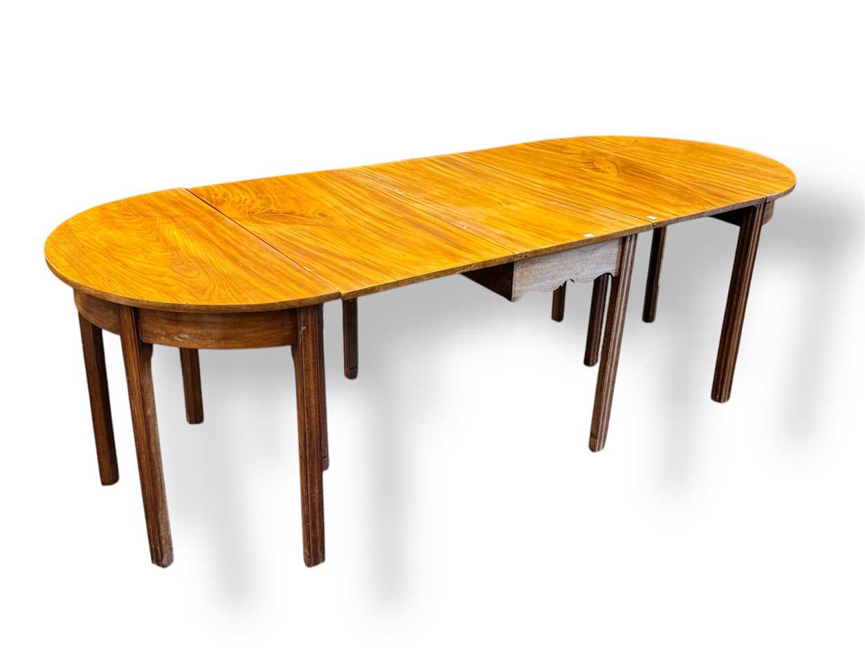 Lot 599 - A 19th century mahogany D end dining table,...