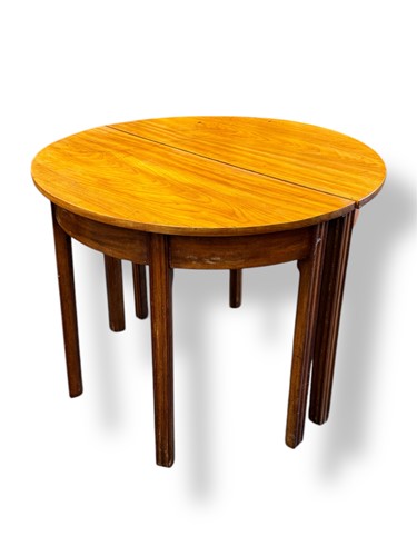 Lot 599 - A 19th century mahogany D end dining table,...