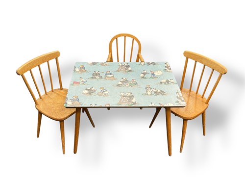 Lot 632 - A pair of Herlag 1960s child's chairs, a low...