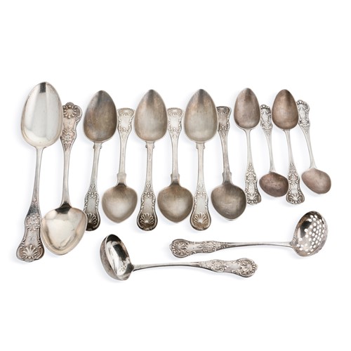 Lot 603 - Glasgow - A 14-piece collection of Victorian silver dessert flatware