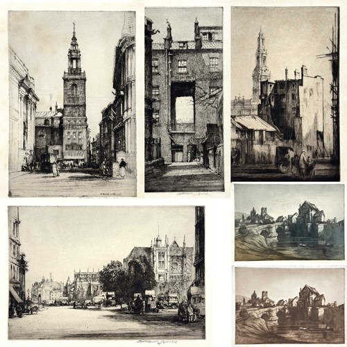 Lot 63 - A Collection Of Six Etchings By Nathaniel Sparks RE (1880-1956)