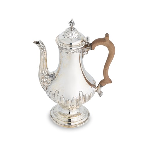 Lot 481 - A Victorian silver bachelor's coffee pot