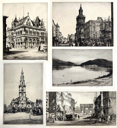 Lot 58 - A Collection Of Five Etchings By Nathaniel Sparks RE (1880-1956)
