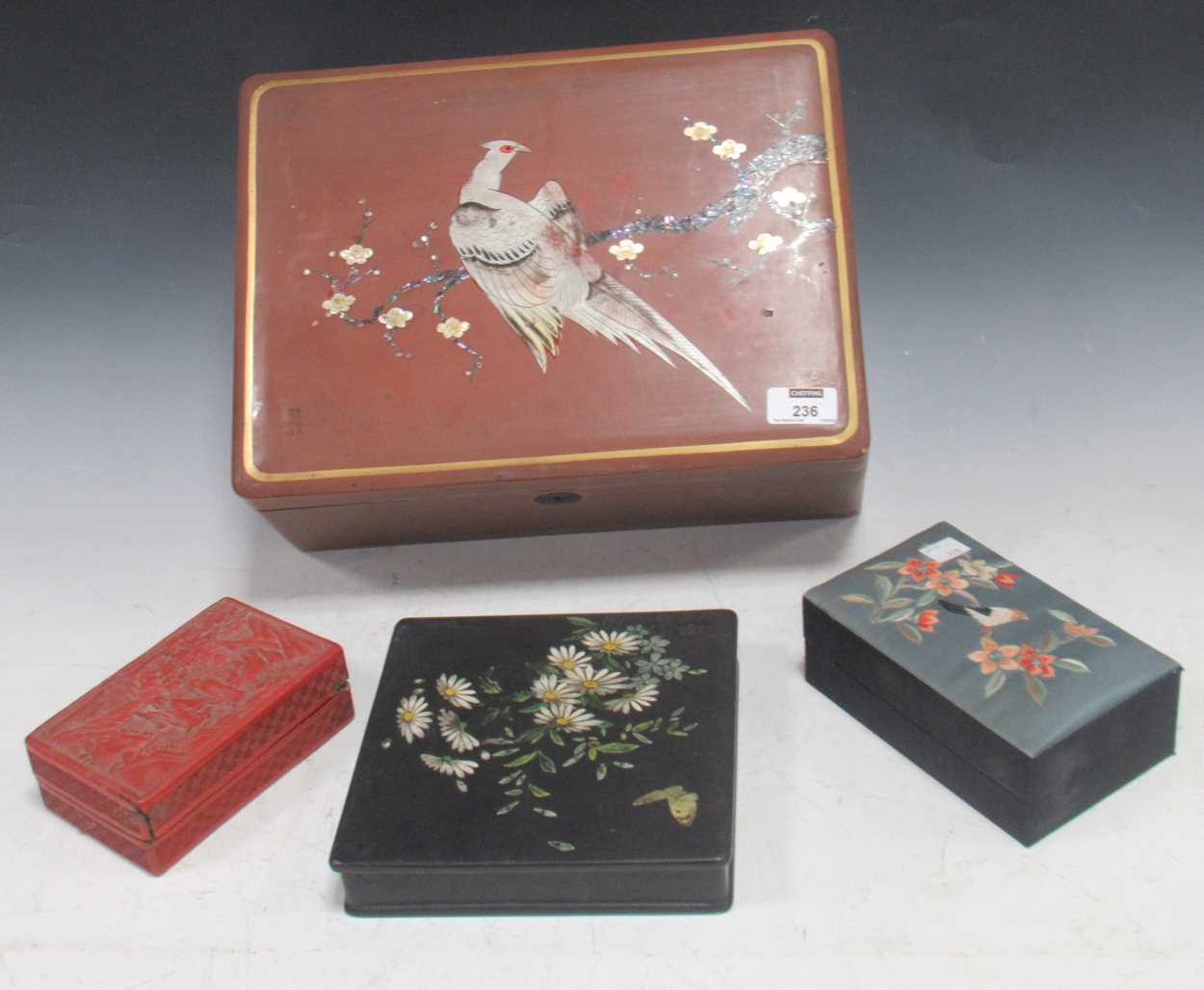 Lot 236 - Japanese lacquer boxes etc