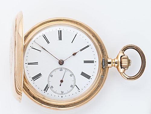 Lot 223 - Dürrstein & Company, Dresden - A German 14ct gold hunter pocket watch