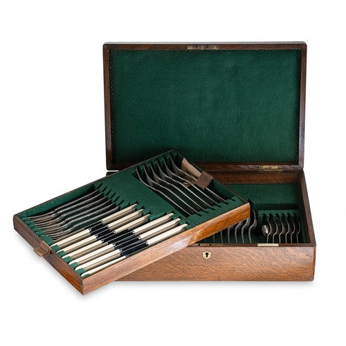 Lot 489 - A 20-piece set of Victorian and later silver flatware with 24 additions