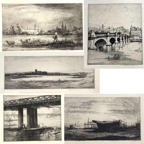 Lot 66 - A Collection Of Five Etchings By Nathaniel Sparks RE (1880-1956)