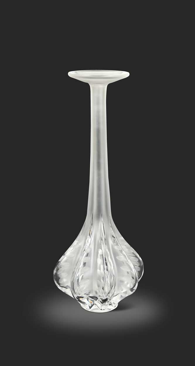 Lot 9 - Maire Claude, a Lalique frosted and polished glass bud vase