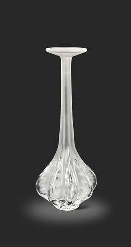Lot 9 - Maire Claude, a Lalique frosted and polished glass bud vase