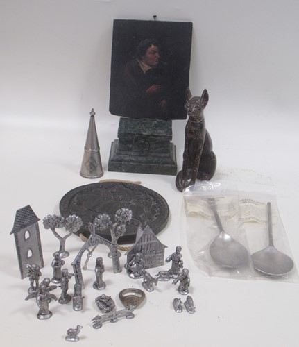 Lot 177 - A Czech miniature cast metal model crib scene,...