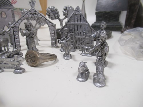 Lot 177 - A Czech miniature cast metal model crib scene,...