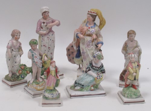Lot 24 - Eight 19th century pearlware and Staffordshire...