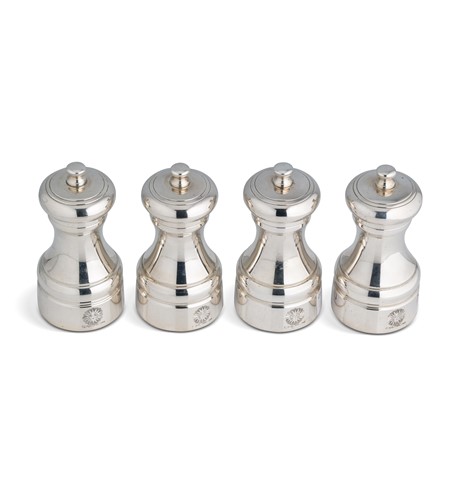 Lot 570 - A set of 4 Elizabeth II silver pepper grinders, mark of Asprey