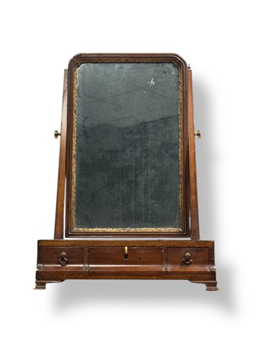 Lot 545 - A George III mahogany dressing table mirror,...