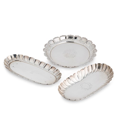 Lot 416 - Three Georgian 18th century silver dishes