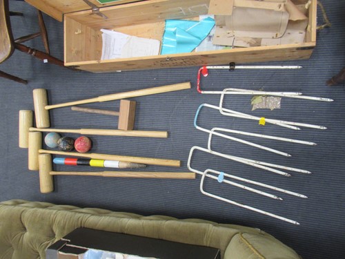 Lot 624 - Jaques Croquet Set, the top stencilled with...