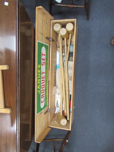 Lot 624 - Jaques Croquet Set, the top stencilled with...