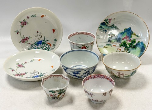 Lot 34 - A pair of Chinese porcelain saucer dishes, late Qing Dynasty, probably Guangxu