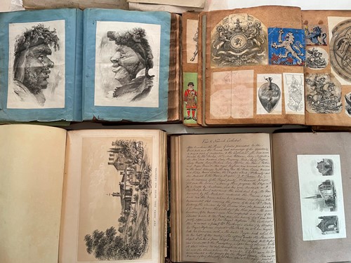 Lot 374 - Print and scrap albums, 19th century.