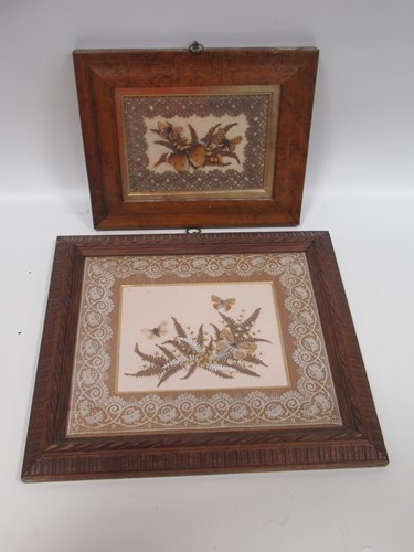 Lot 151 - Two framed collages of butterflies and pressed...
