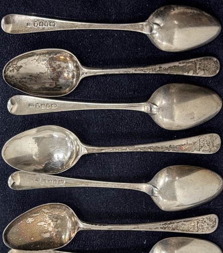 Lot 443 - A 37-piece harlequin set of Georgian silver flatware with 36 additions