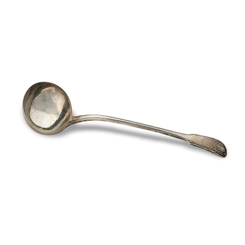 Lot 464 - A George IV silver soup ladle