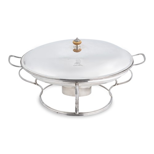 Lot 425 - A George III 18th century silver chafing dish and stand