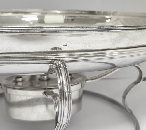 Lot 425 - A George III 18th century silver chafing dish and stand