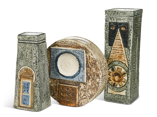 Lot 36 - A group of three Troika vases, circa 1970s