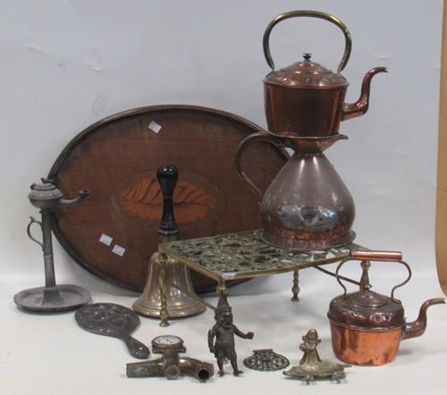 Lot 139 - A collection of decorative brasswares to...