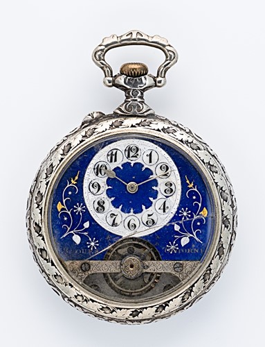 Lot 212 - Unsigned - A 'Hebdomas' style 8 day open faced pocket watch
