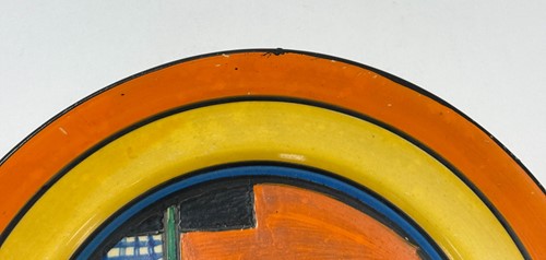 Lot 27 - A Clarice Cliff Fantasque 'Football' pattern side plate