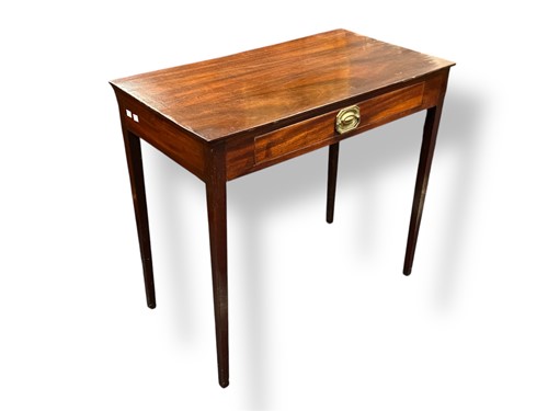 Lot 594 - A 19th century mahogany side table with frieze...