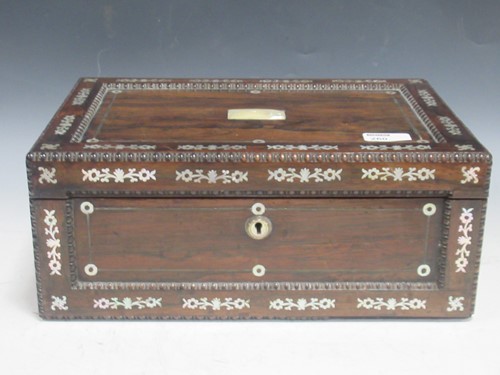 Lot 260 - A 19th century rosewood and mother of pearl...