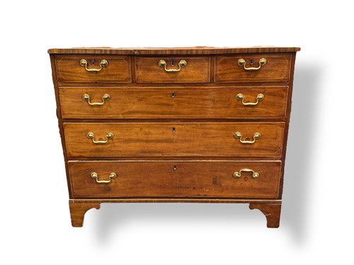 Lot 595 - A 19th century mahogany chest of drawers, with...